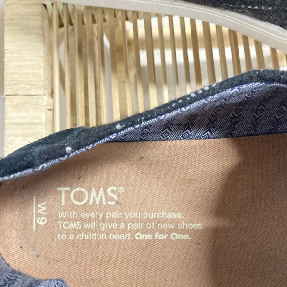 Toms Altair Loafers, Size 9, Black Dotted Wool & Suede Flats Slip-on Shoes - Picture 2 of 8